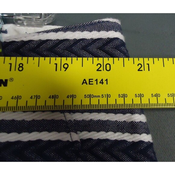 Land's End Low Rise Textured Shorts Horizontal Blue/White Striped Womens Size 18 - Picture 5 of 8